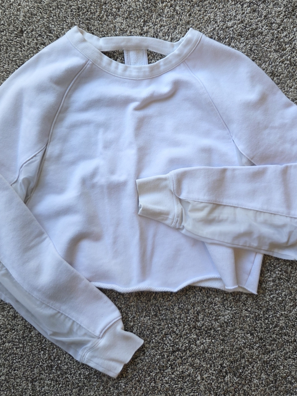 ALO Yoga White Cropped Crew Sweatshirt